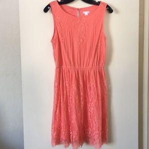 Cute Salmon Lace Dress